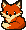 Sitting fox pixel art micro sprite made with SpriteLab Micro mode