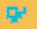 Autotiling pixel art tileset painting a seamless grass-over-dirt map